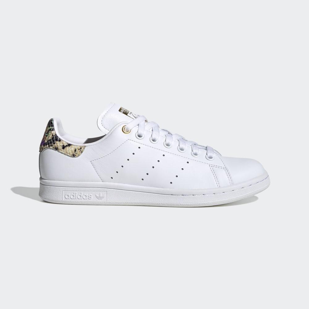 Adidas Women's Stan Smith Originals Shoes White/Deep Red/Gold Metal Ireland FV3086